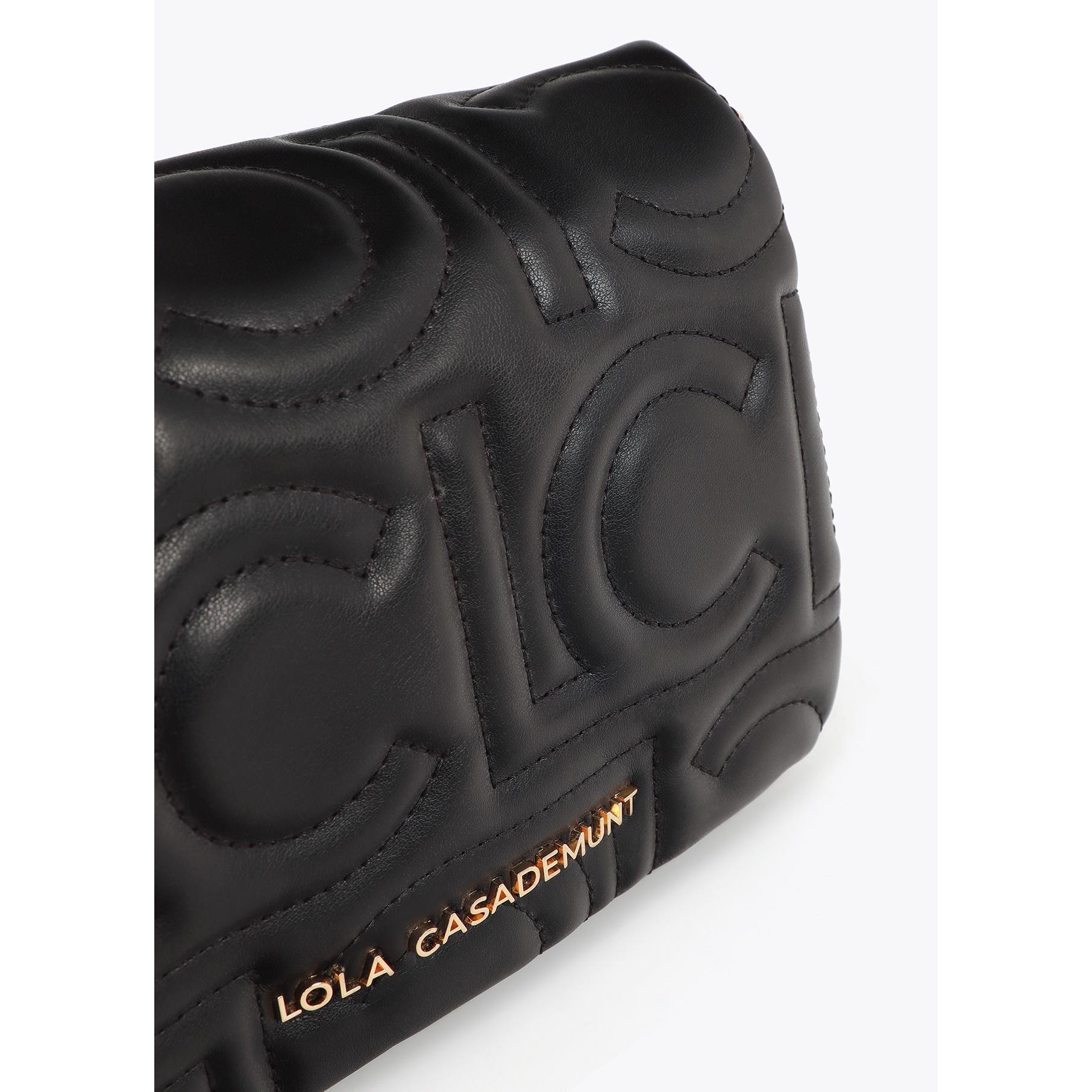 Tracolla Trapuntata con Logo in Pelle Sintetica con Tracolla Mista a Catena