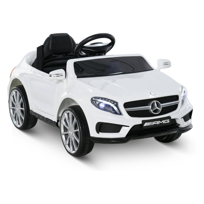Voiture véhicule électrique enfant 6 V 7 Km/h max. télécommande effets sonores + lumineux Mercedes GLA AMG blanc