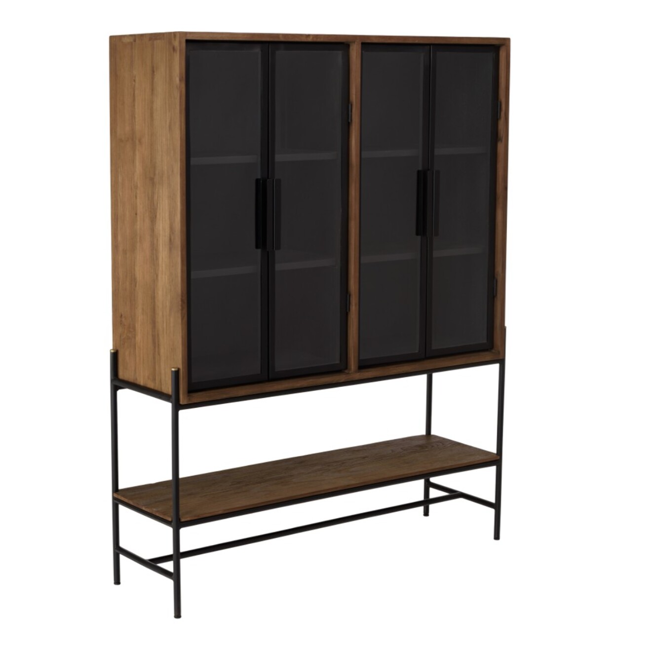 SIXTINE - Buffet 4 portes vitrées 6 étagères 1 niche