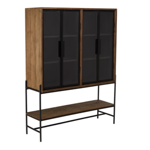 SIXTINE - Buffet 4 portes vitrées 6 étagères 1 niche