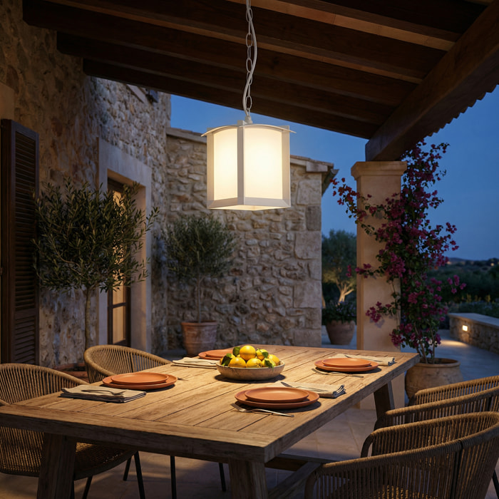 LEDS C4 Mark lampara colgante de uso interior para bombilla E27 en color blanco