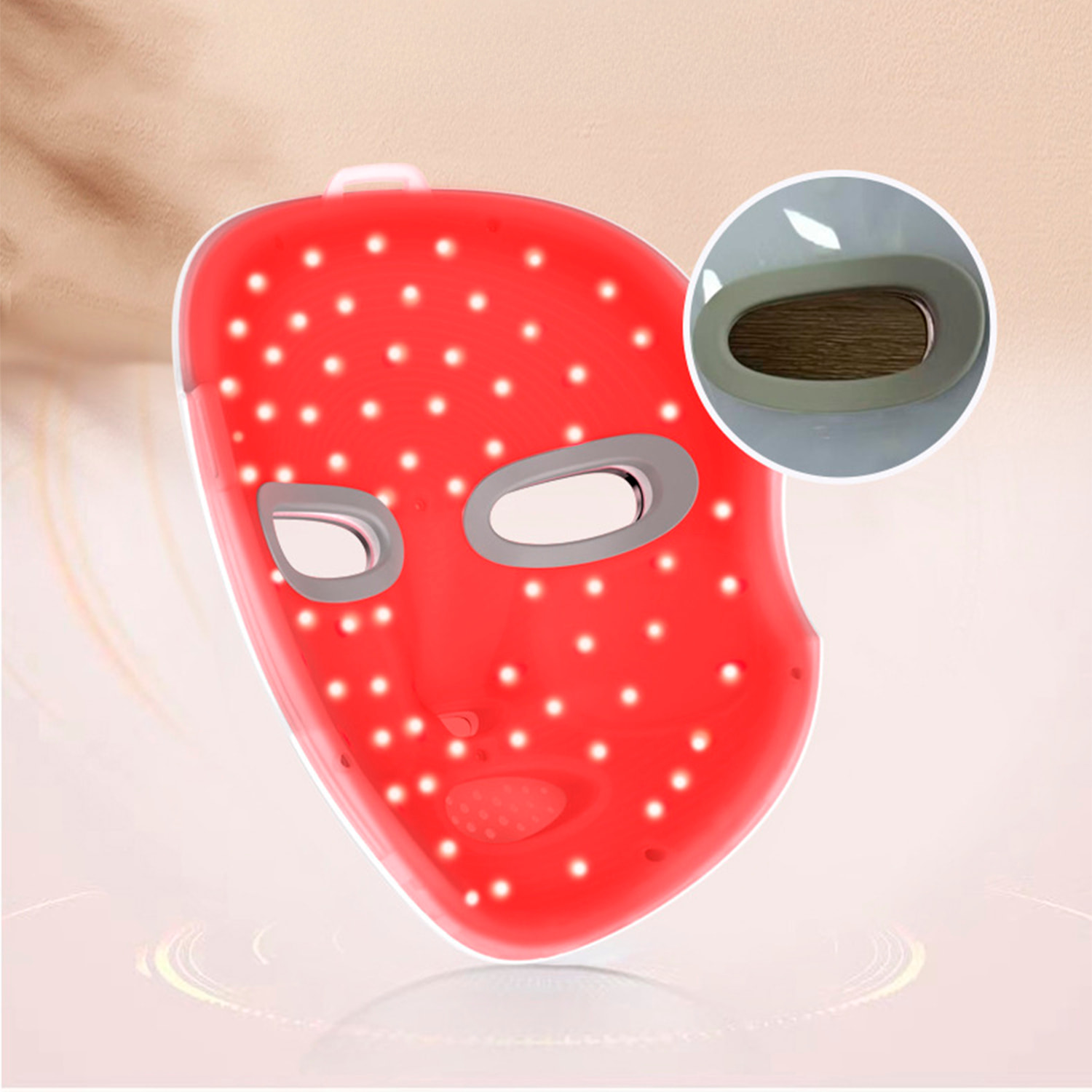 Maschera facciale wireless con trattamento di luminoterapia a 7 colori.