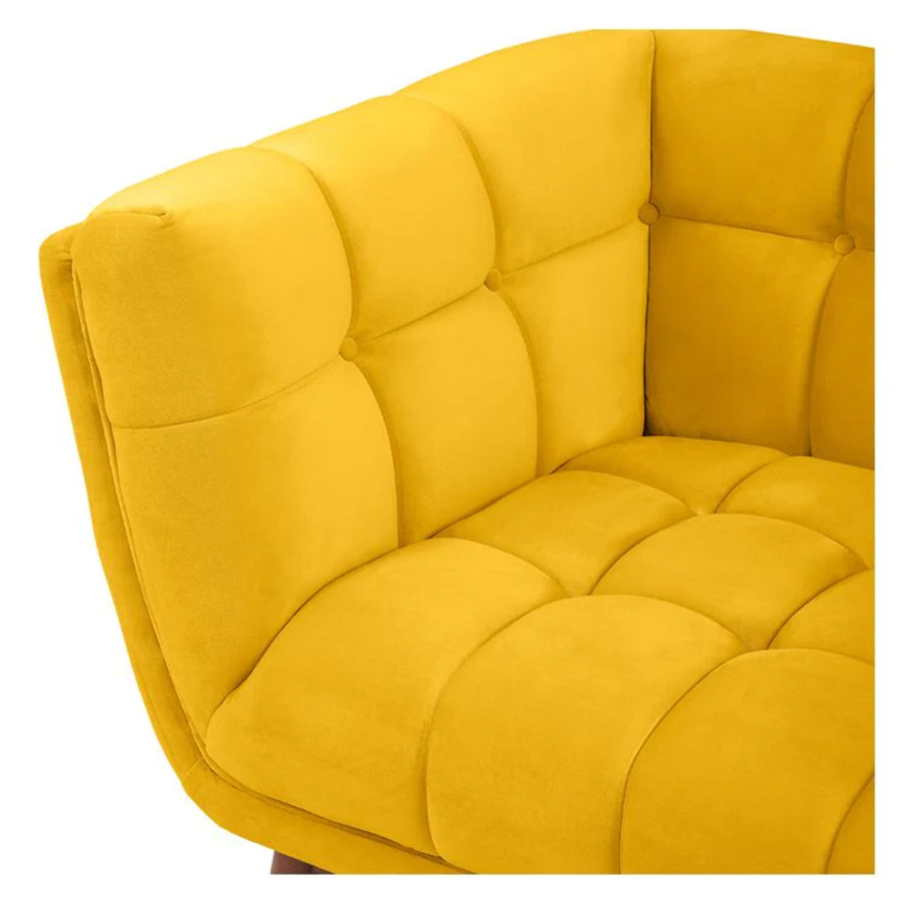 Canapé 3 places en velours jaune - Mona