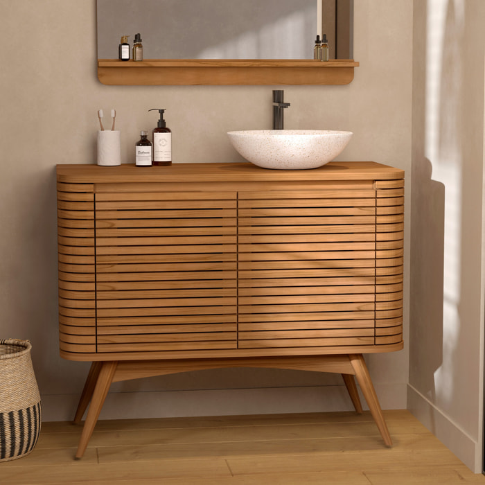Meuble de salle de bain en bois de teck 100 cm - Auguste