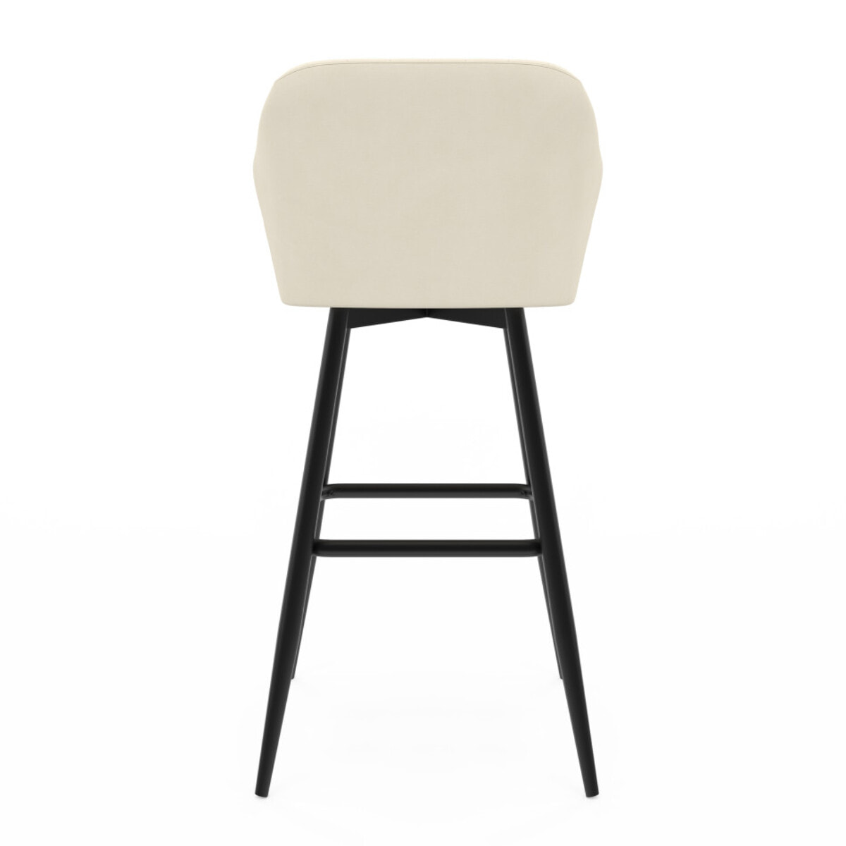 Tabourets de bar Ariana velours crème pieds métal - lot de 2