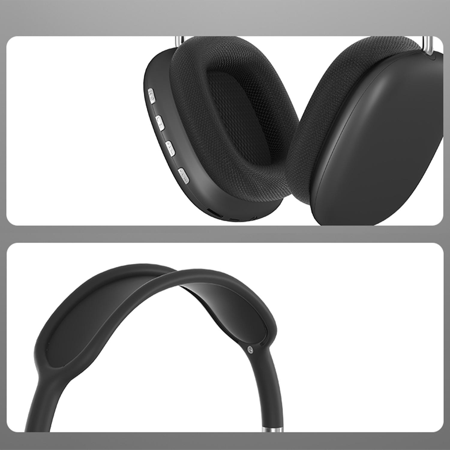 DAM Cuffie Bluetooth wireless P9, ergonomiche. 18,5x8x20,5 cm. Colore nero