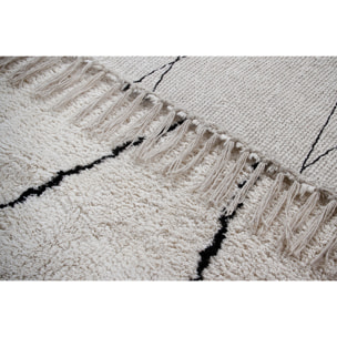 Tapis berbère à franges en coton écru 160 x 230cm HODNA