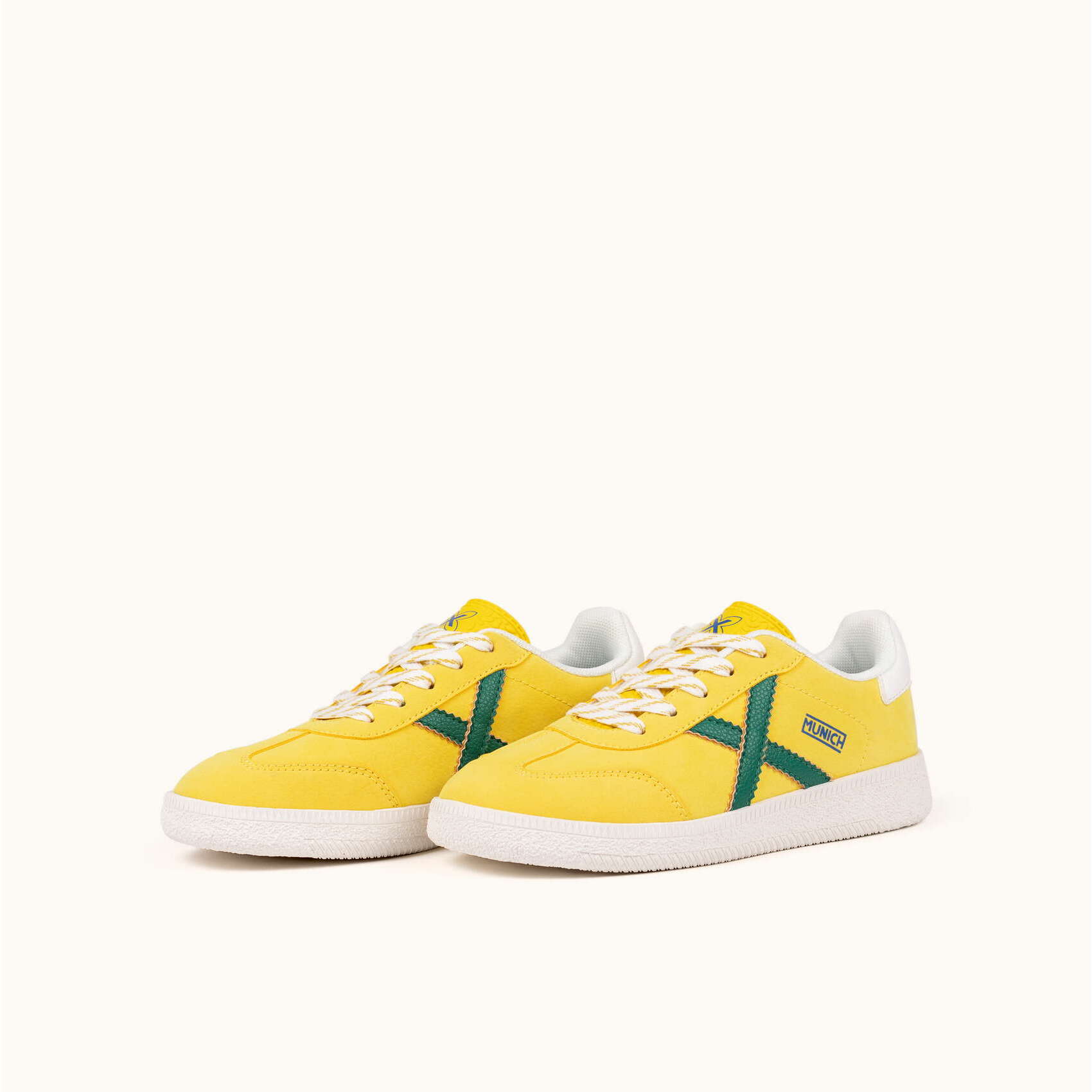 Zapatillas Infantiles Amarillas con Cordones y Detalles en Verde MUNICH MINI BARRU 21