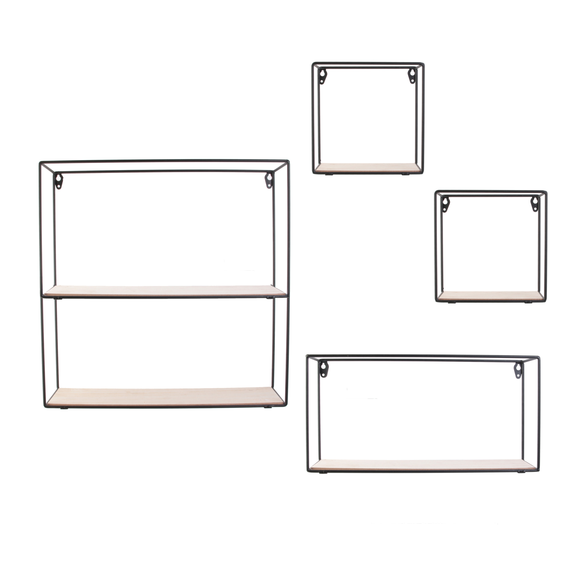 Etagere 4 Pieces Bois Metal 38x38x10cm