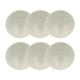 Lot de 6 coupelles à motif en porcelaine 15cm JASMIN