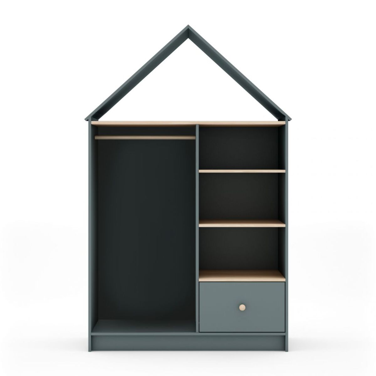 Armario vestidor juvenil Misty Cloud Verde Salvia - Oak Soft