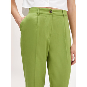 Motivi - Pantaloni carrot misto lino - Verde chiaro