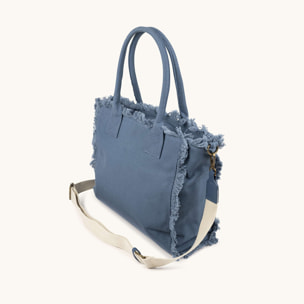 Bolso Shopper Denim de Algodón Reciclado con Flecos SCUBA DENIM SHOPPER