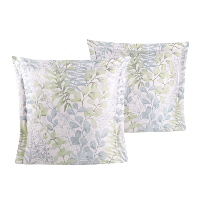 Lot de 2 Taies d'oreiller satin de coton imprimé
