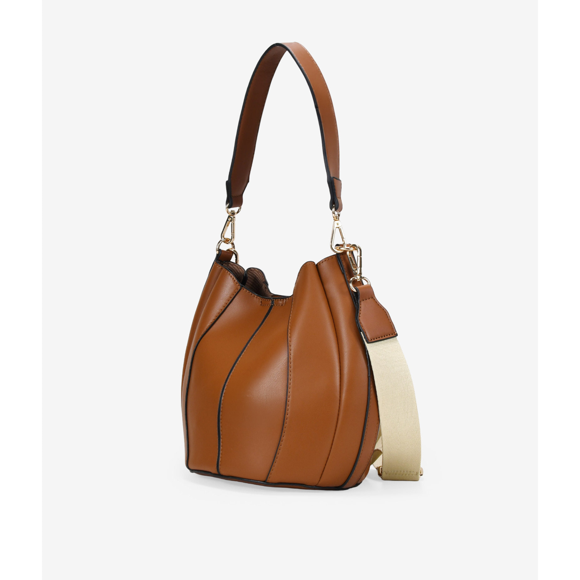 Bolso cubo cuero con doble asa