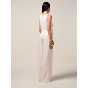Oltre - Pantalones palazzo de satén - Rosa