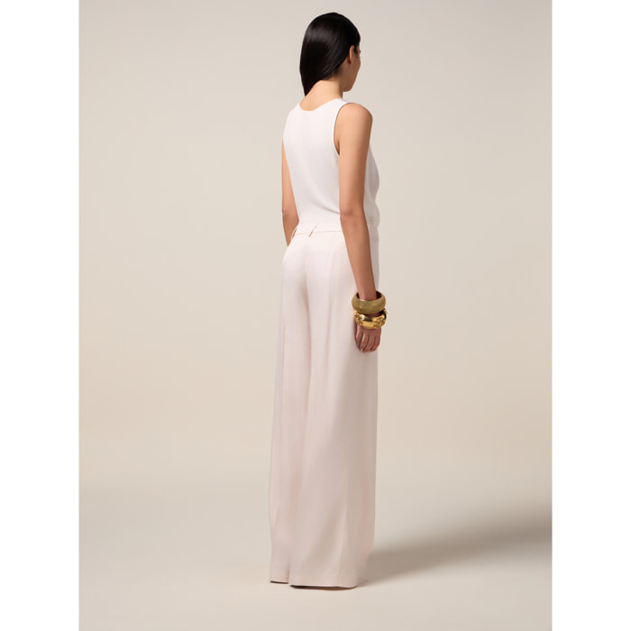 Oltre - Pantalones palazzo de satén - Rosa