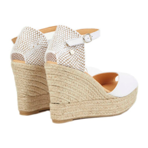 Sandalias de Cuña para Mujer - LA VALETA CHARLENE PEEP TOE Blanco