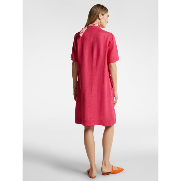 Elena Mirò - vestido de lino - Rojo