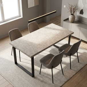 Fabri - Ripiano per Tavolo da Pranzo Rettangolare 160x90x5 cm in Legno Multistrato Finitura Grigio Testurizzato