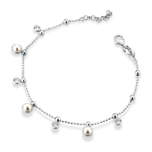 Bracciale FuJiko Perle Argento Pietre Bianche