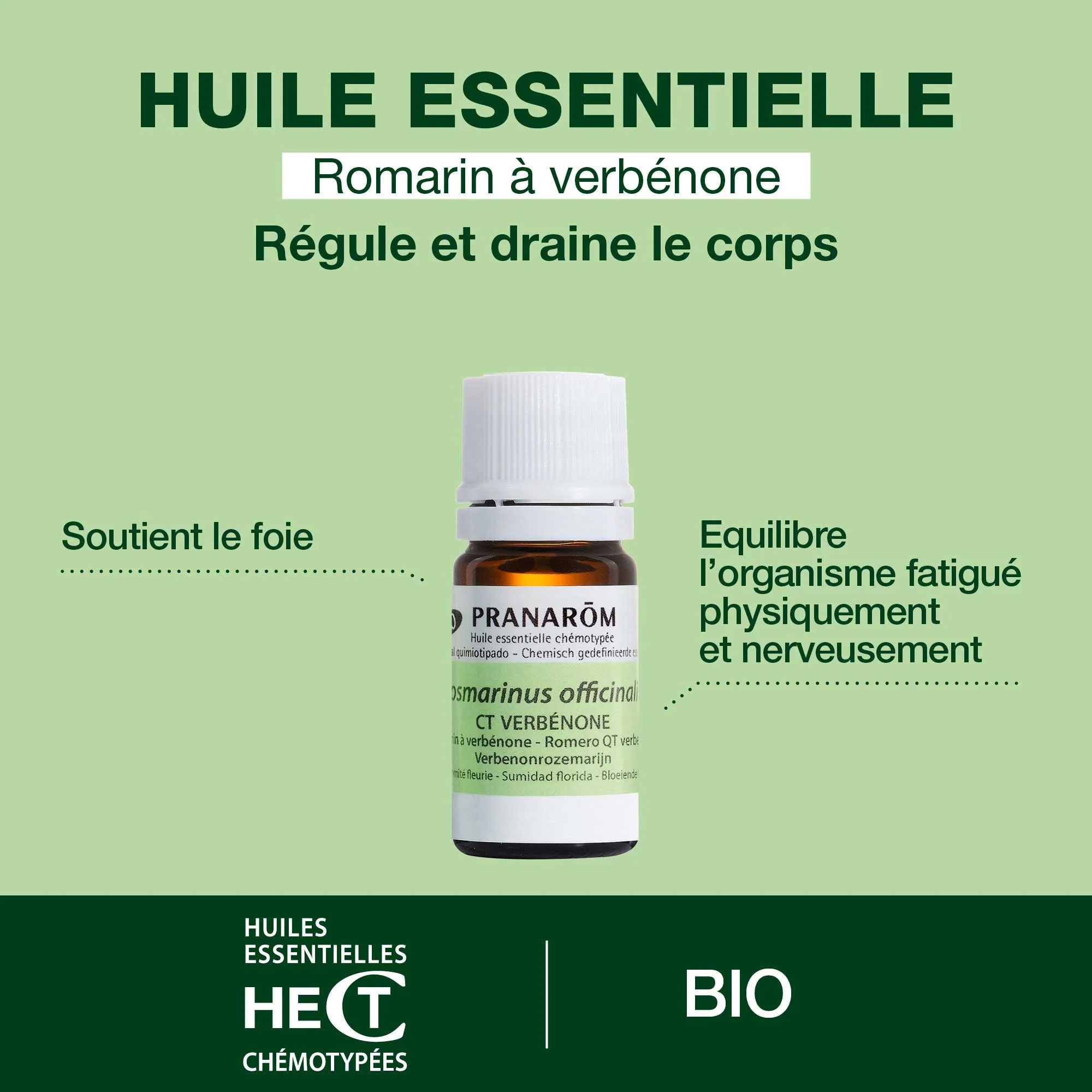 Pranarom - Huile Essentielle de Romarin à verbénone - Bio - 5 ml