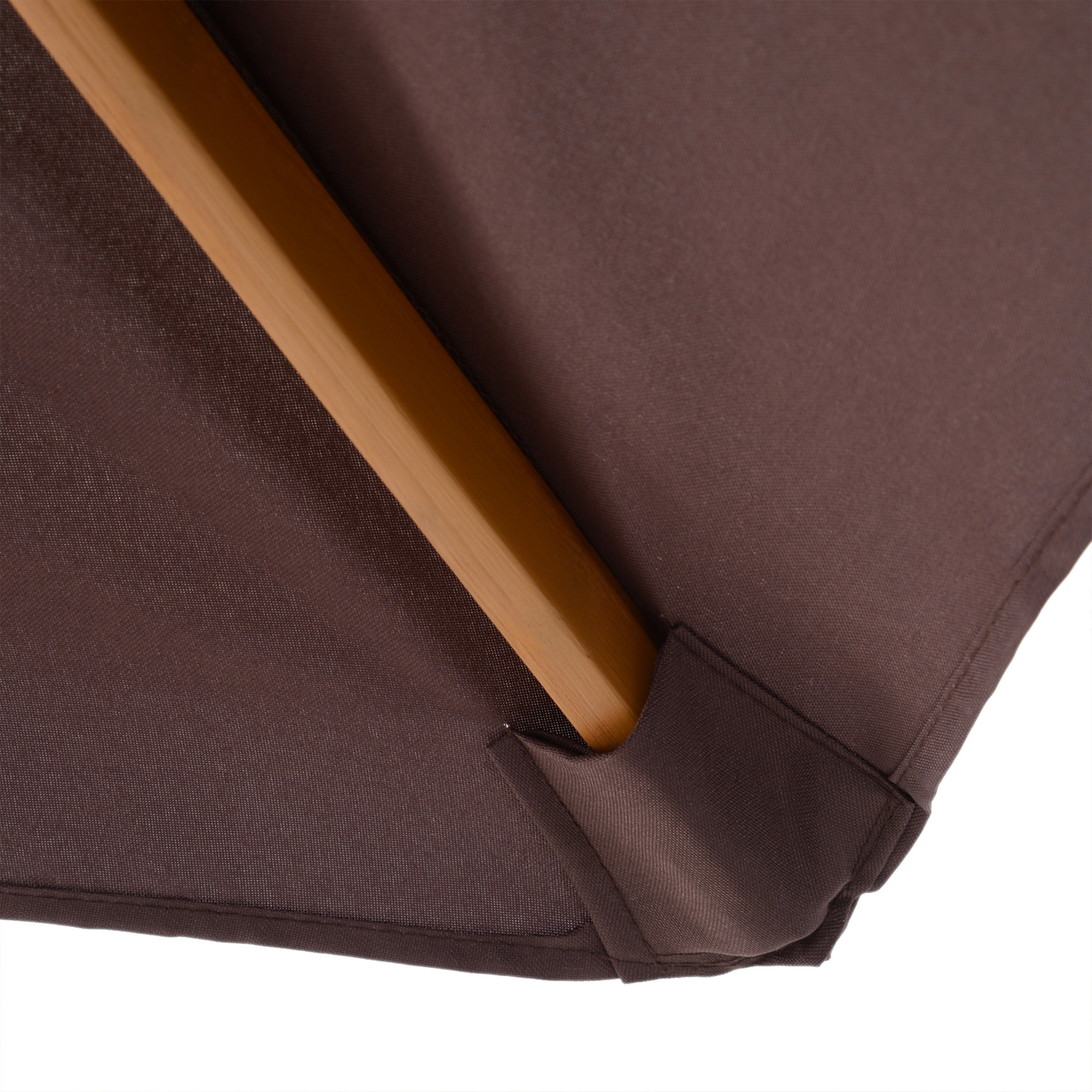 Sombrilla Tejido de Poliester y Madera Ø2,5x2,25m Café