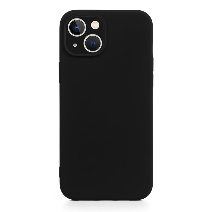 DAM Custodia  Essential in silicone con protezione fotocamera per iPhone 14. Interno in morbido velluto. 7,43x1,06x14,95 cm. Colore nero