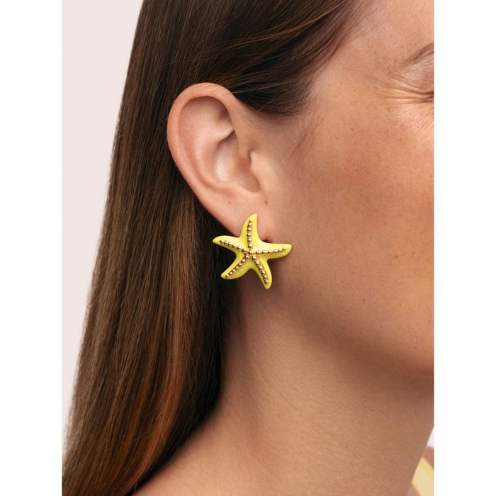 Pendientes Starfish Enamel Colors Baño Oro