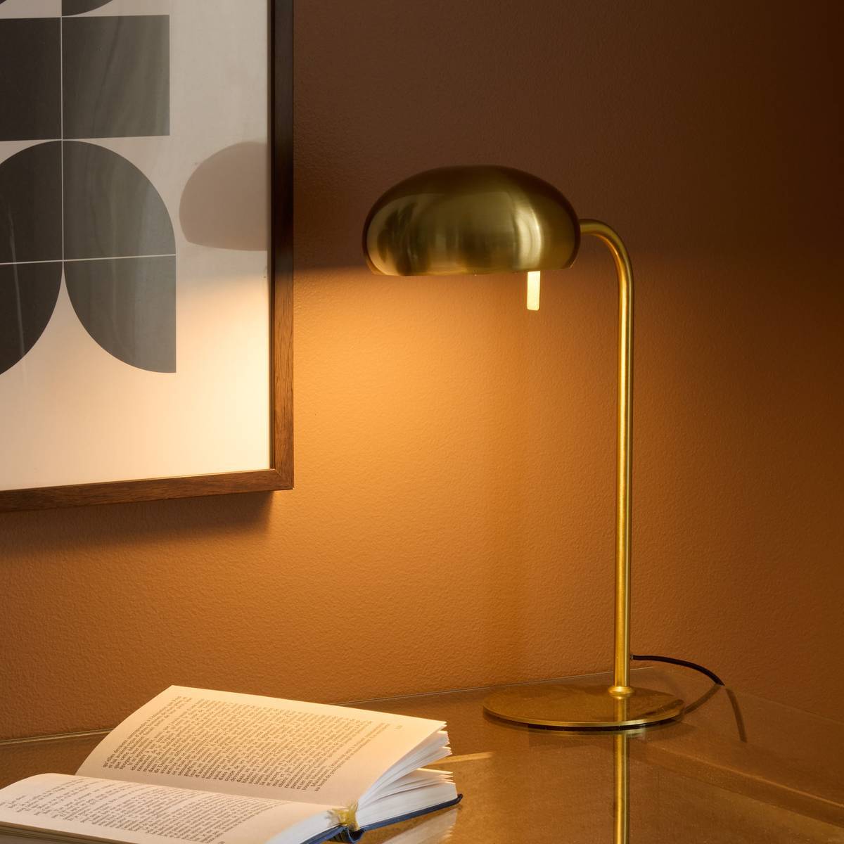 Lampe Maona arc H.38cm doré