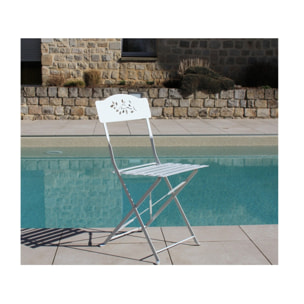 VENONE - Ensemble table et chaises de jardin - 4 places - Blanc