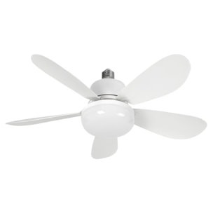 Ventilador de techo FS-5YHX-R520 de 52 cm. Adaptador E27, 3 velocidades y luz LED regulable de 16 W. Incluye mando a distancia.