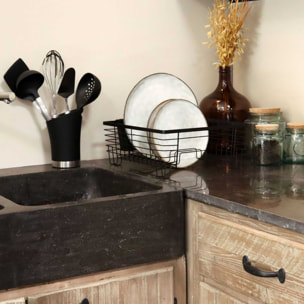 Egouttoir à vaisselle en métal noir