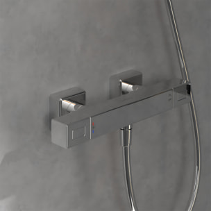 Mitigeur douche thermostatique VILLEROY ET BOCH Universal rectangle + Ensemble de douche Verve Showers 3 jets