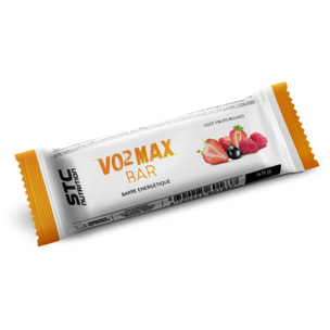 STC NUTRITION - VO2 Max Bar - Barre énergétique - Spéciale efforts longue durée - Glucides + Protéines (Whey) + Vitamines - Goût Banane, Chocolat ou Fruits Rouges - 5 barres