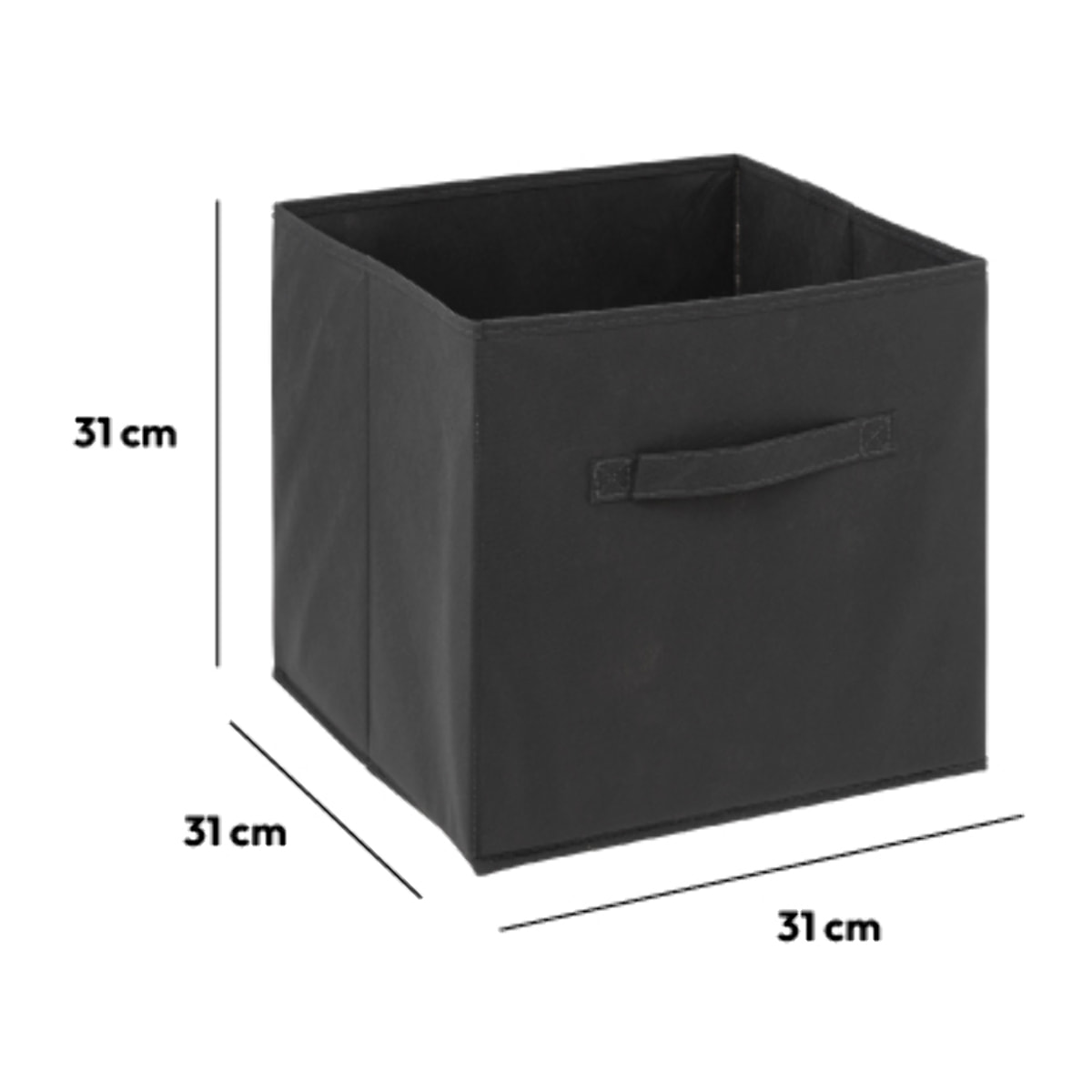 Panier tissu 31x31cm "Mix N' Modul" gris anthracite