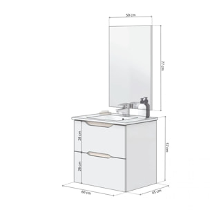 Mueble de baño Nexa con espejo Blanco - Roble