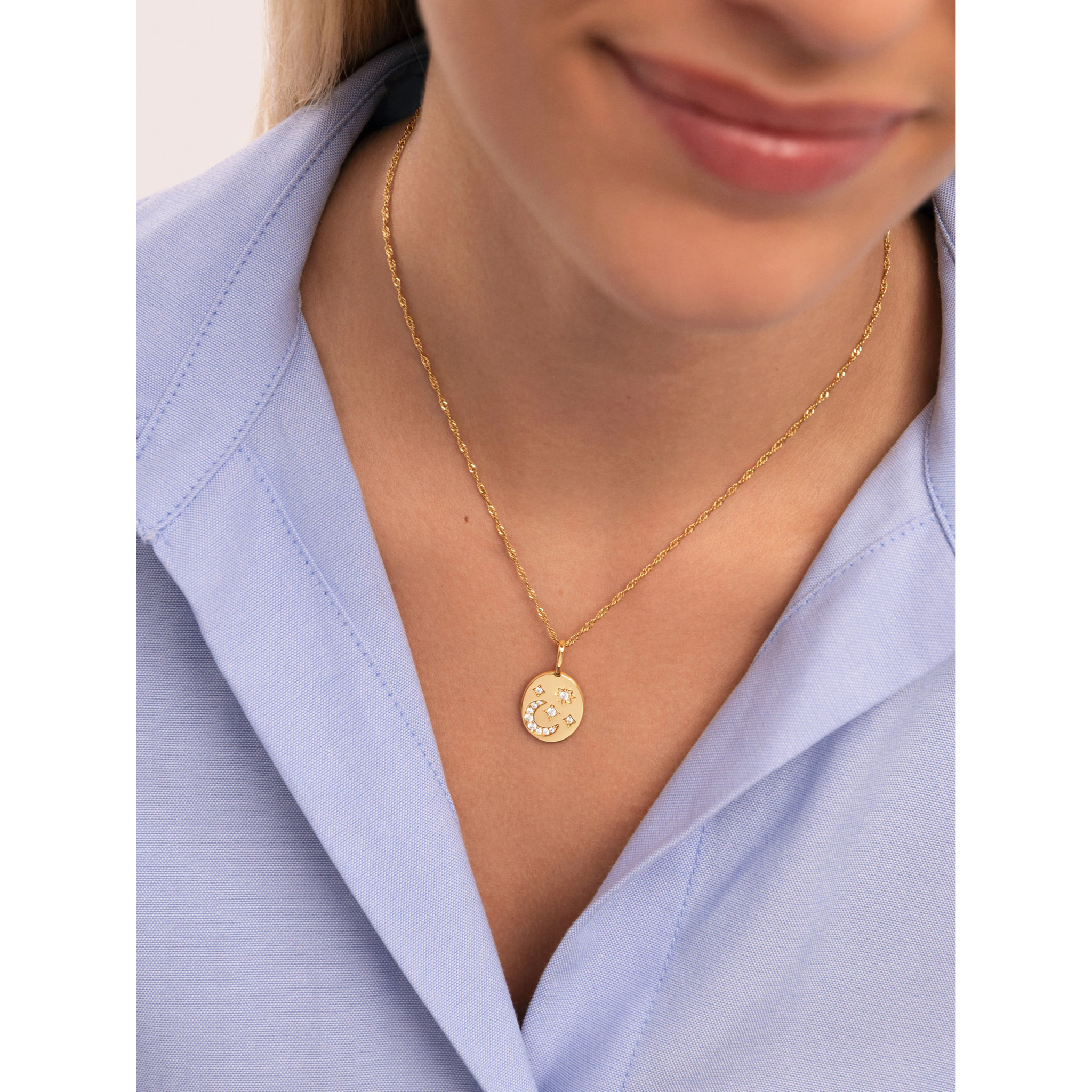 Charm Medallón Noche Baño Oro