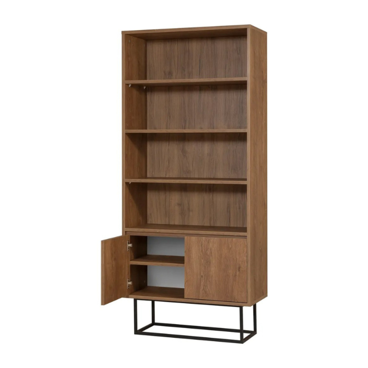 Bibliothèque industrielle bois et noir - IENA