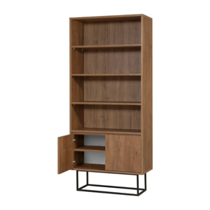 Bibliothèque industrielle bois et noir - IENA