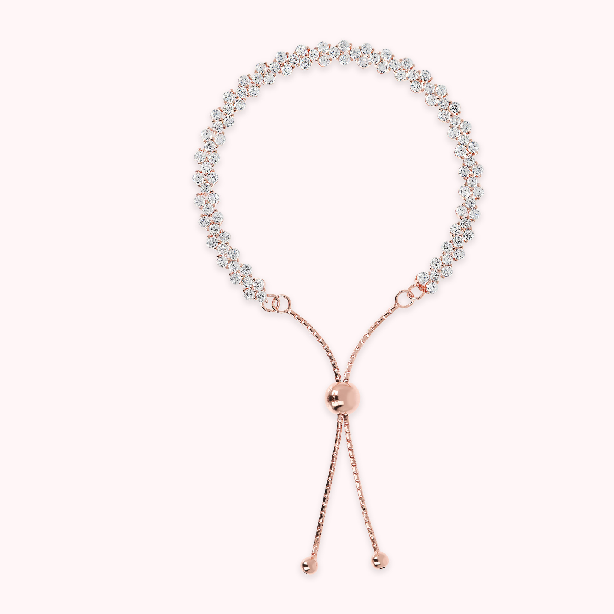 Bracciale Tennis Doppio con Cubic Zirconia Bianche