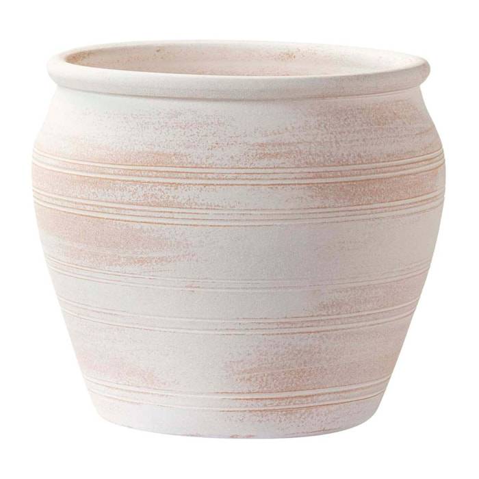 Macetero Ceramica Blanca 35x35x30,5 Cm