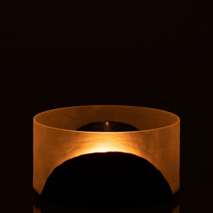 J-Line photophore Circulo Plat - verre - noir/transparent