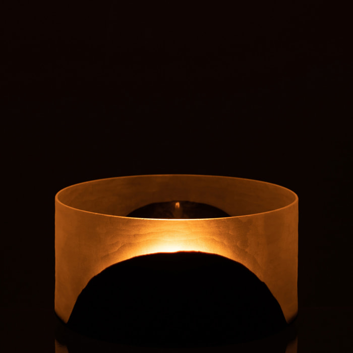 J-Line photophore Circulo Plat - verre - noir/transparent