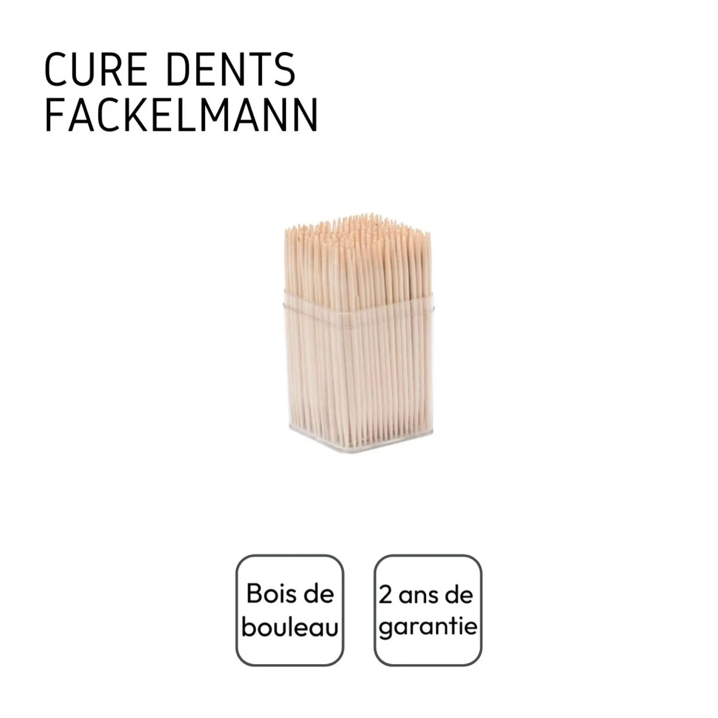 Lot de 300 cure-dents en bois dans une boîte avec couvercle Fackelmann Wood Edition