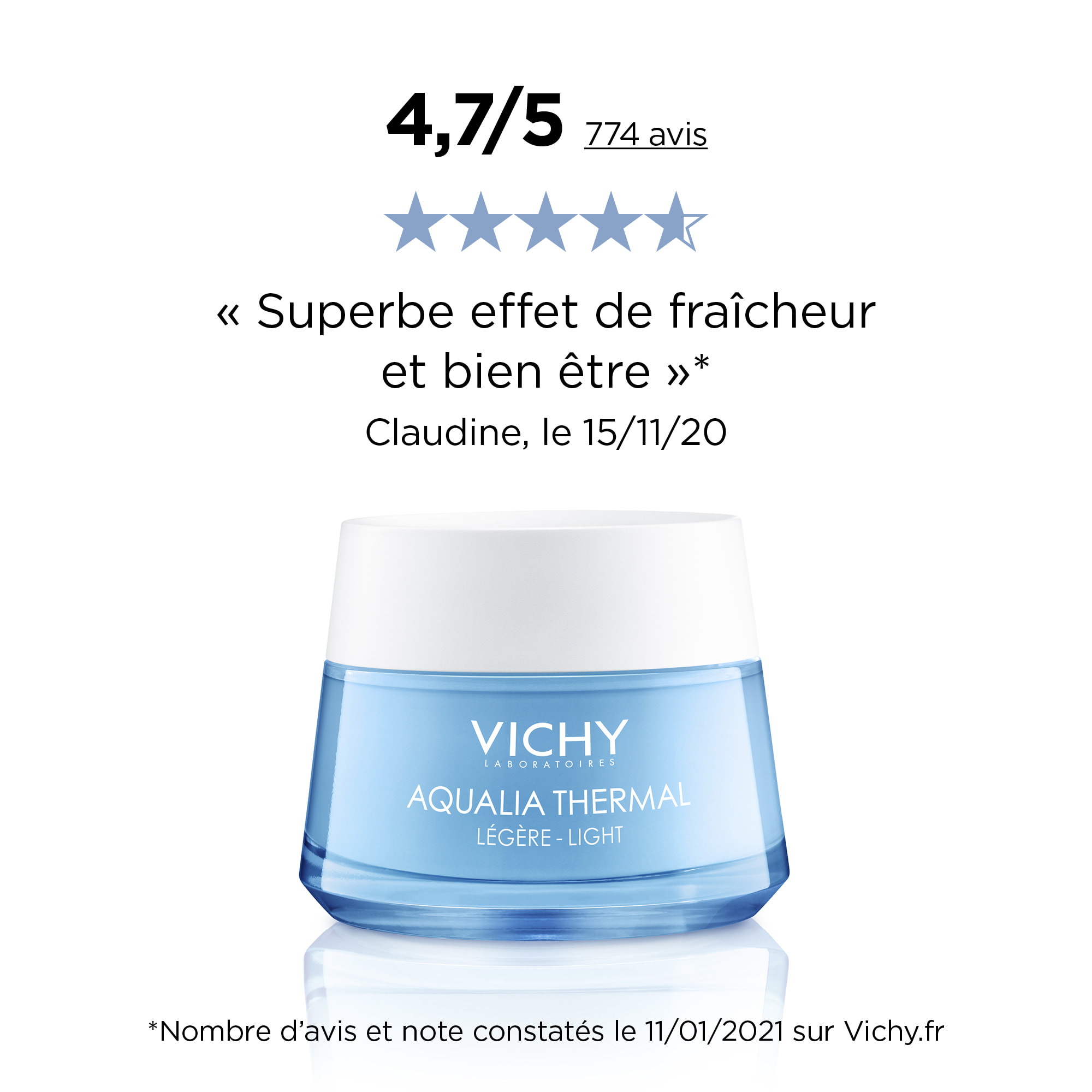 Crème Hydratante Légère VICHY Aqualia Thermal - 50 Ml - Idéale Pour Les Peaux Déshydratées