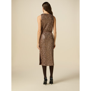 Oltre - Sequin Pencil Skirt - Marrón