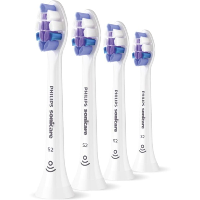 Brossette dentaire PHILIPS Sonicare lot de 4 - HX6054/87 white Sensitive S