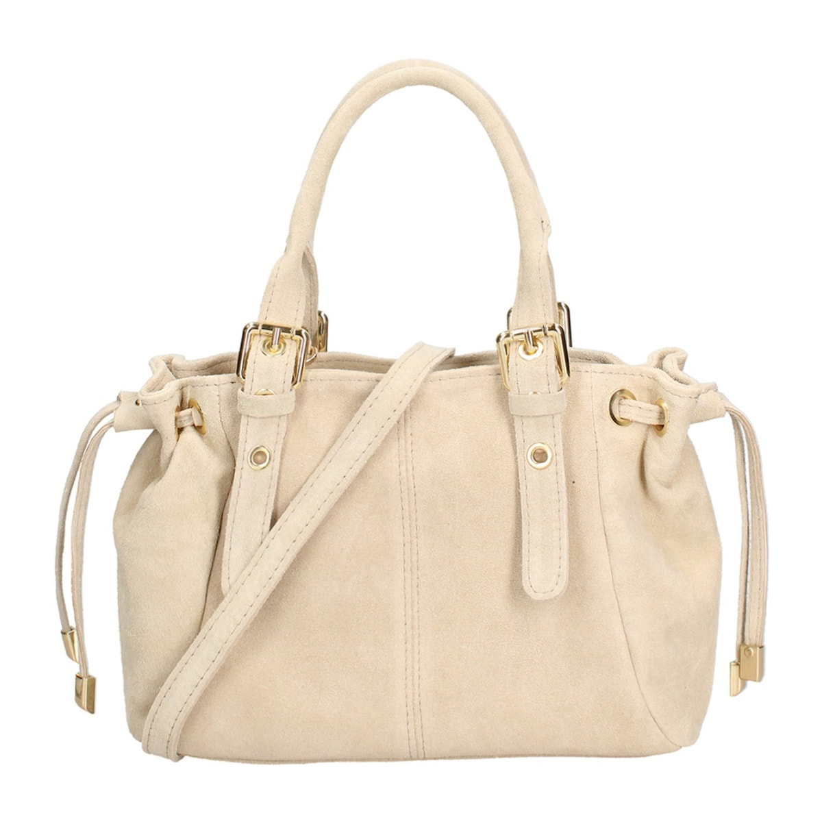 Borsa a mano da donna Made in Italy - Modello Elara Nova - Pelle scamosciata - 14.0 x 8.0 x 25.0 cm