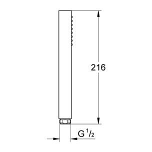GROHE Euphoria Cube Stick, Pommeau de douche 1 jet Pluie, chromé
